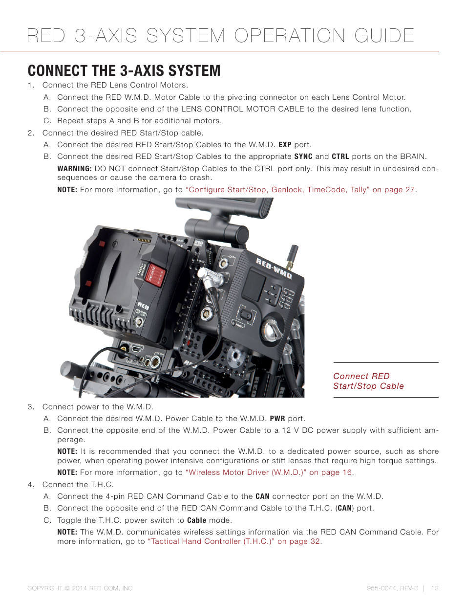 Connect the 3-axis system, Red 3-axis system operation guide | RED 3-AXIS LENS CONTROL SYSTEM User Manual | Page 13 / 71