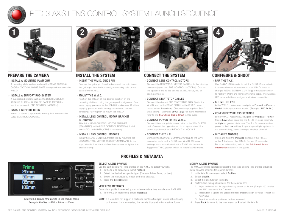 RED 3-AXIS LENS CONTROL SYSTEM LAUNCH SEQUENCE User Manual | 2 pages