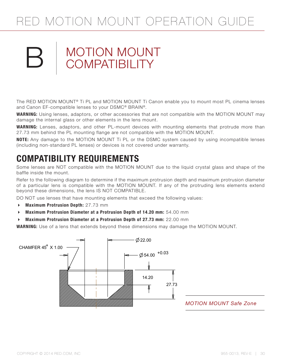 Motion mount compatibility, Compatibility requirements, Red motion mount operation guide | Pl_motion_mount_lens_gage | RED MOTION MOUNT User Manual | Page 30 / 34