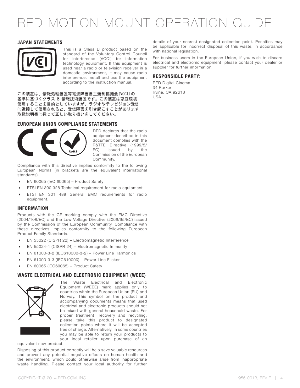 Red motion mount operation guide | RED MOTION MOUNT User Manual | Page 4 / 34