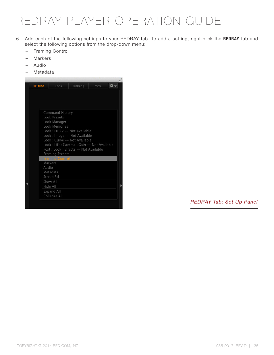 Redray player operation guide | RED REDRAY PLAYER User Manual | Page 38 / 66