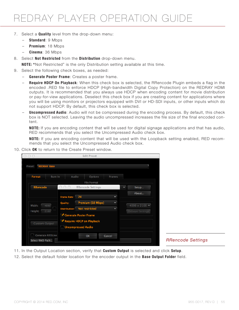 Redray player operation guide | RED REDRAY PLAYER User Manual | Page 55 / 66