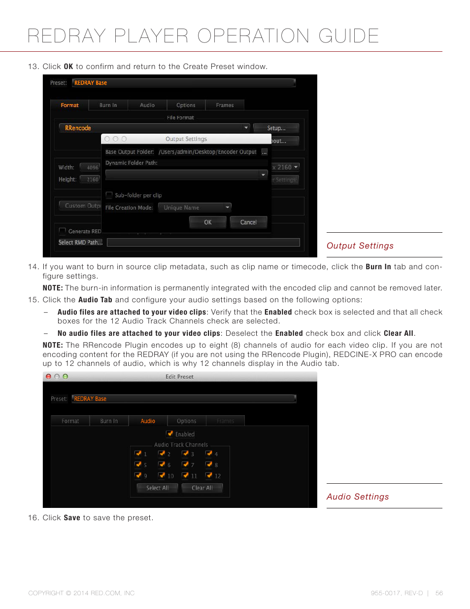 Redray player operation guide | RED REDRAY PLAYER User Manual | Page 56 / 66