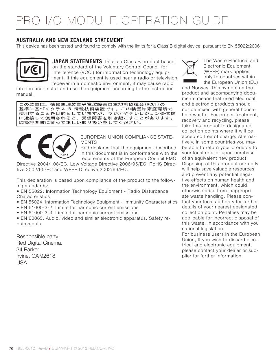 Pro i/o module operation guide | RED PRO I/O MODULE User Manual | Page 10 / 11