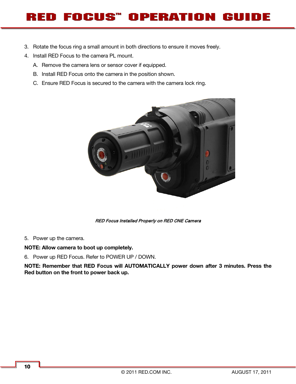 RED FOCUS User Manual | Page 11 / 18