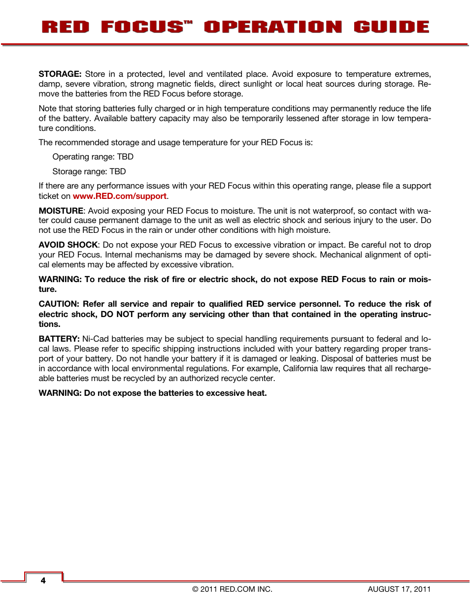 RED FOCUS User Manual | Page 5 / 18