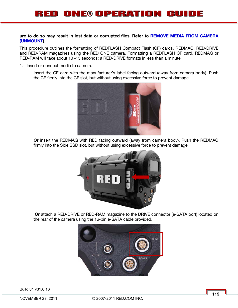 RED ONE OPERATION GUIDE User Manual | Page 120 / 165