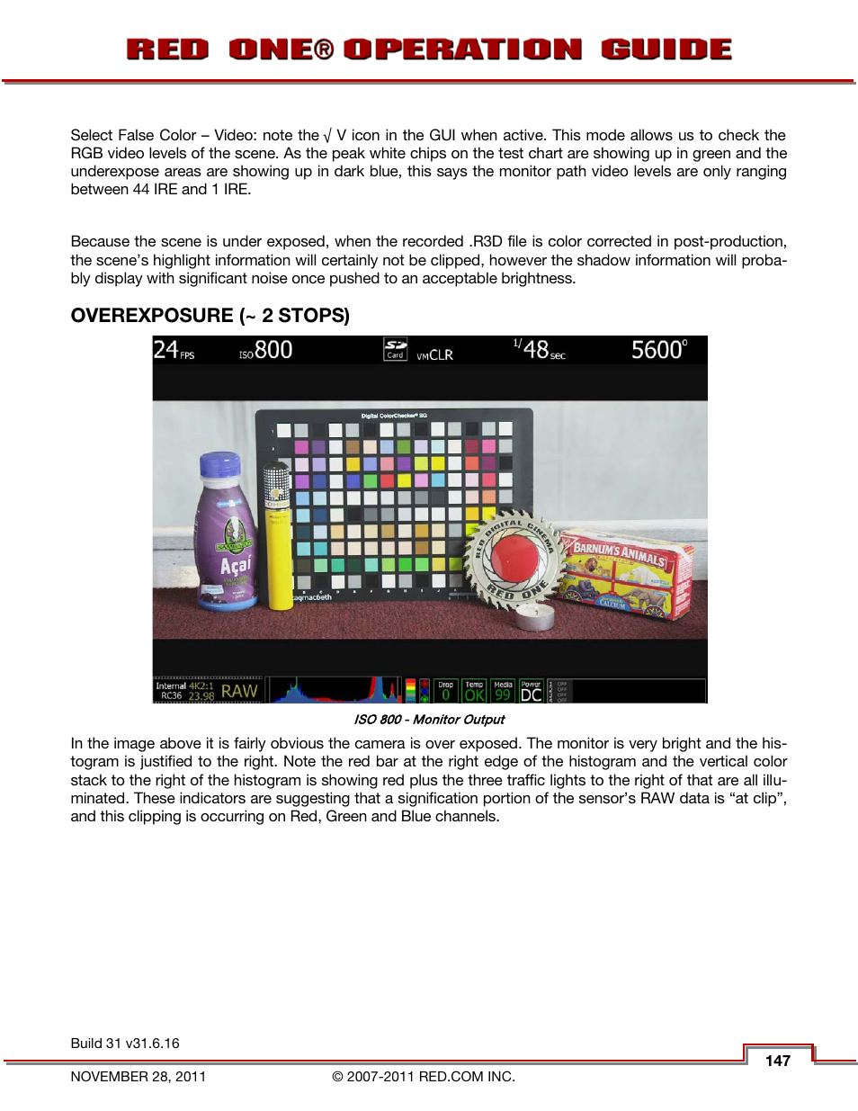 Overexposure (~ 2 stops) | RED ONE OPERATION GUIDE User Manual | Page 148 / 165