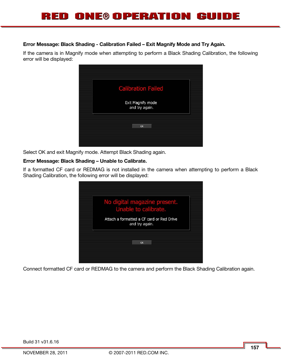 RED ONE OPERATION GUIDE User Manual | Page 158 / 165