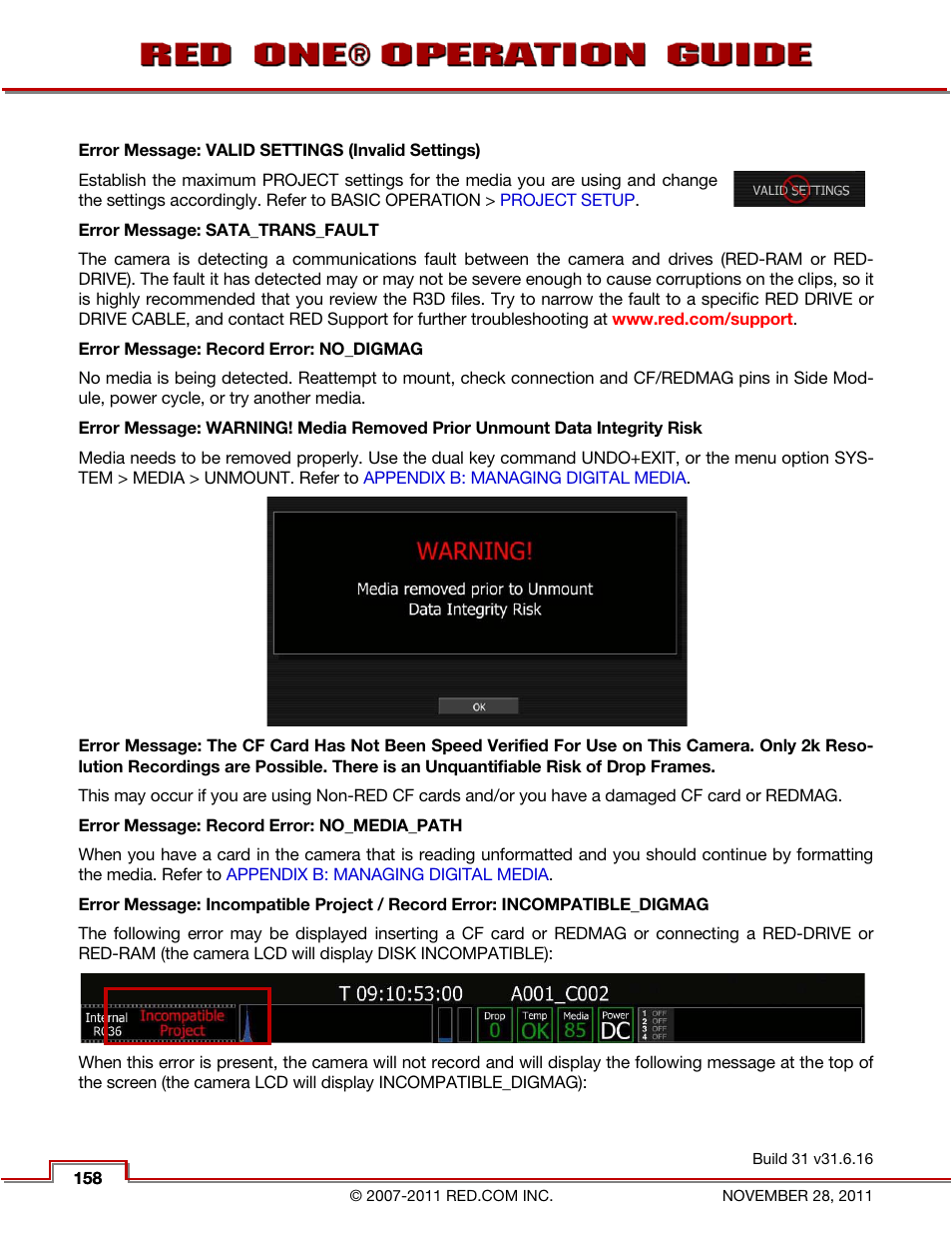 RED ONE OPERATION GUIDE User Manual | Page 159 / 165