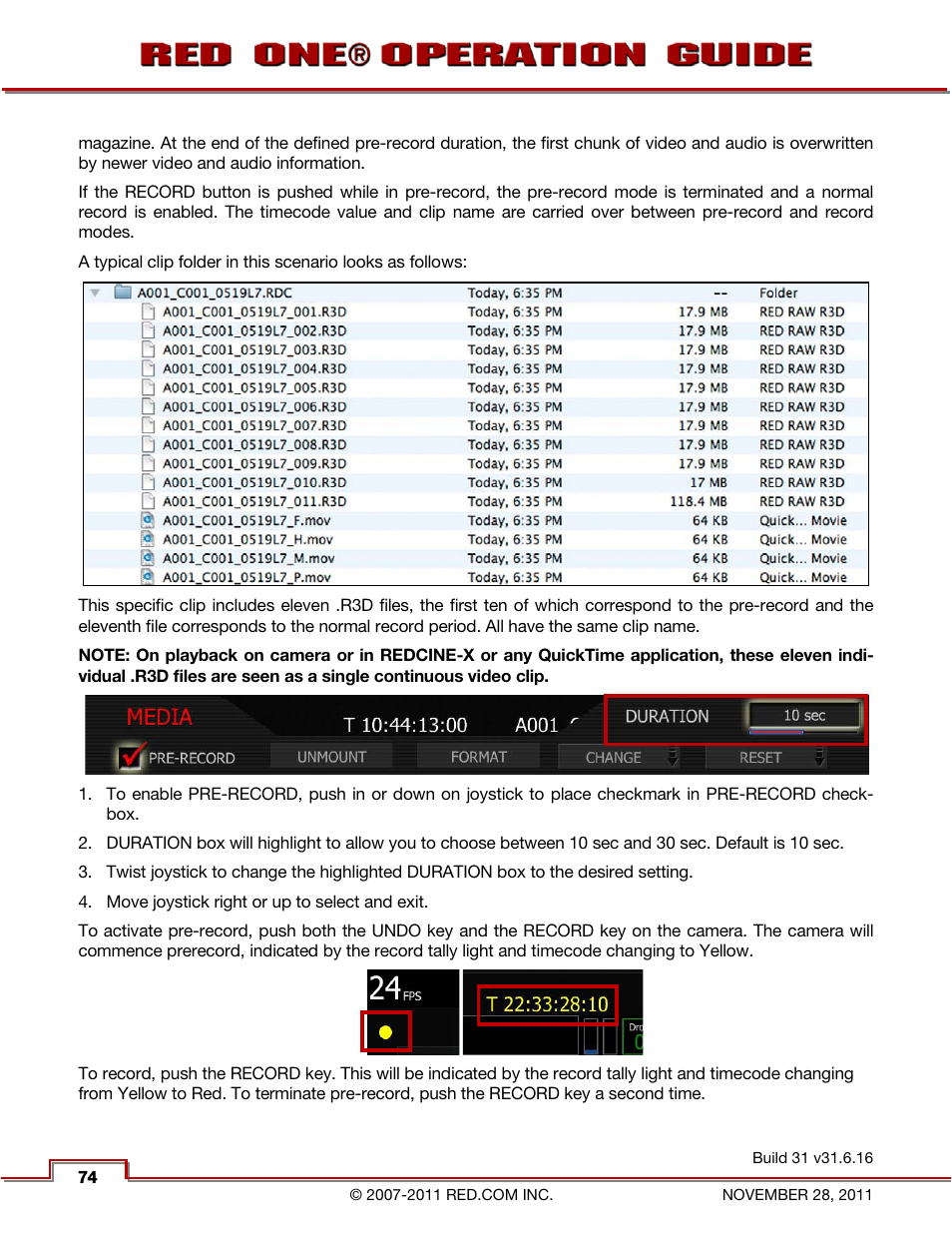 RED ONE OPERATION GUIDE User Manual | Page 75 / 165