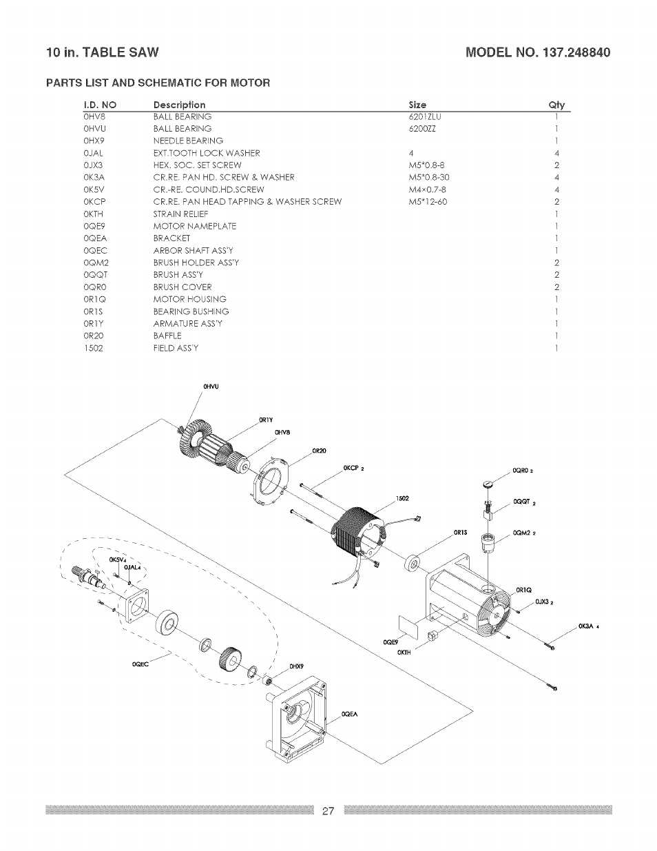 Craftsman 137.248840 User Manual | Page 27 / 30