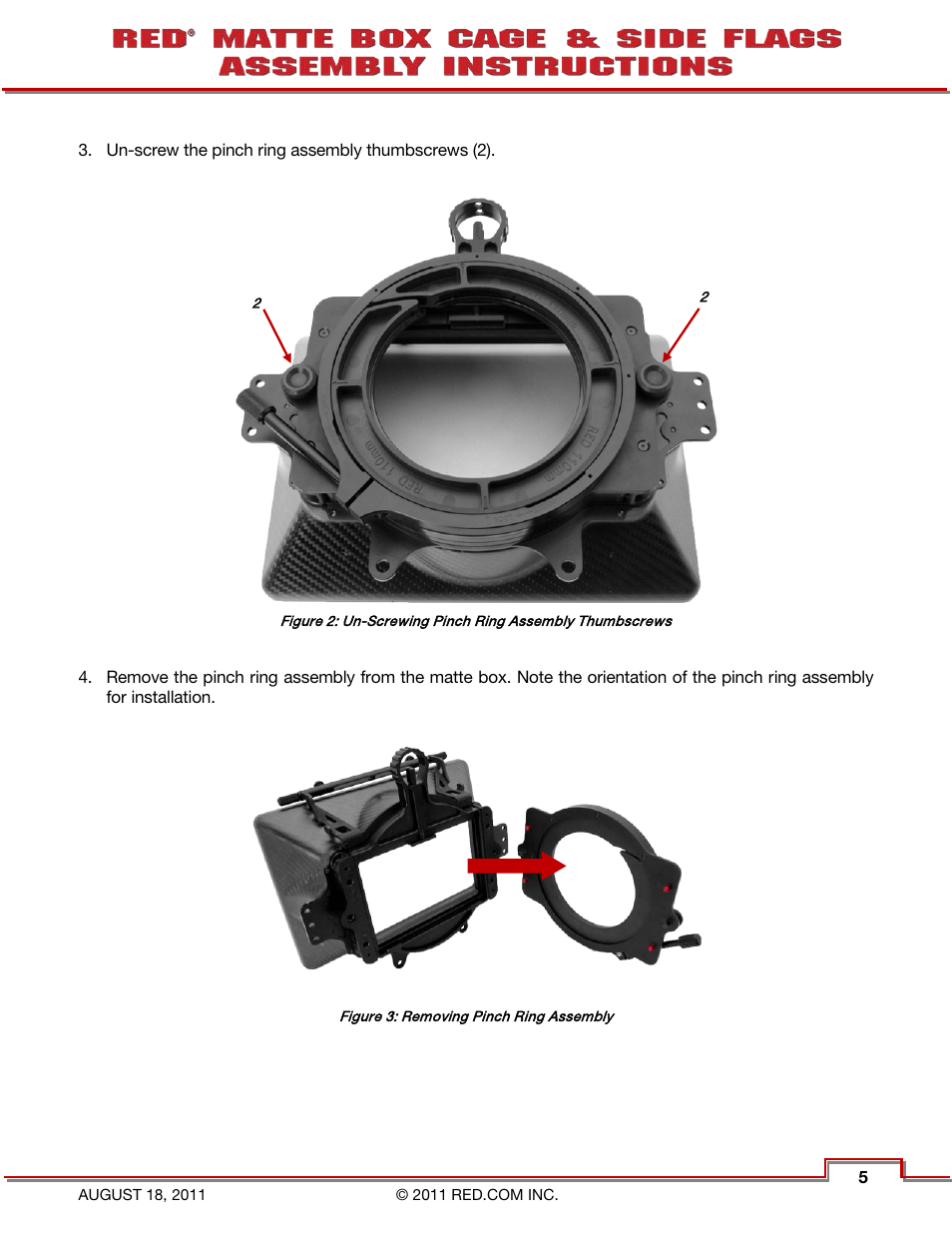 RED MATTE BOX CAGE & SIDE FLAGS User Manual | Page 6 / 12