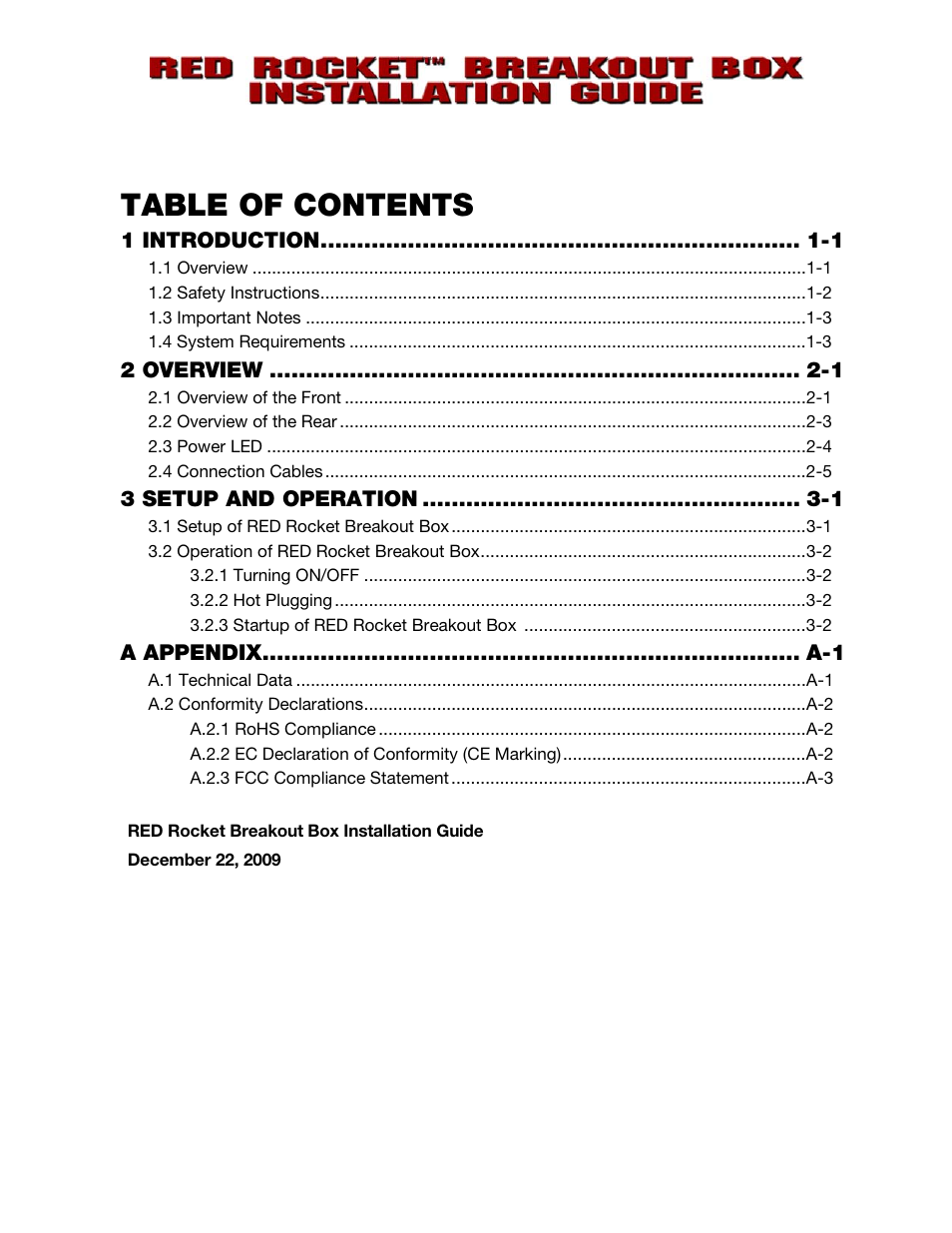 RED ROCKET BREAKOUT BOX User Manual | Page 3 / 20