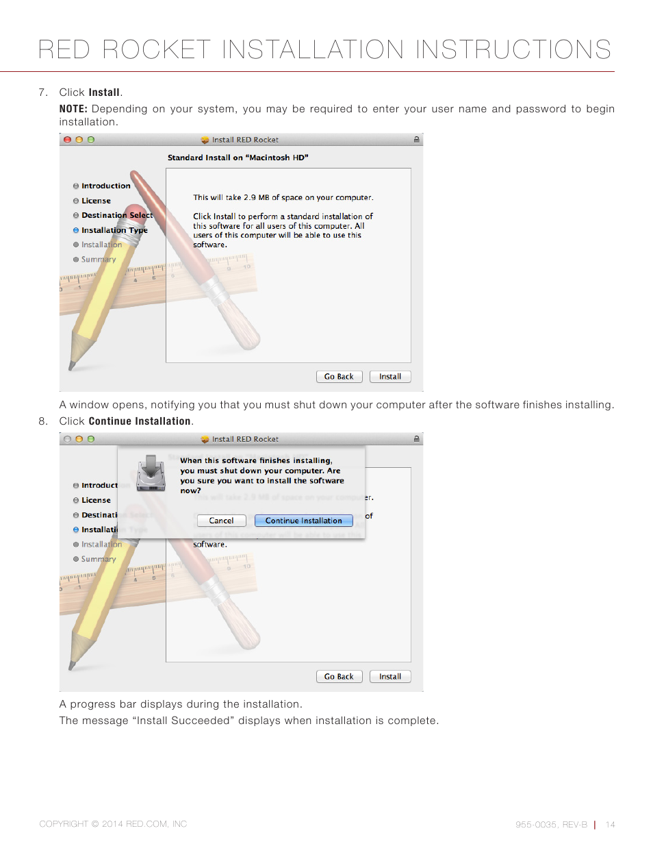 Red rocket installation instructions | RED ROCKET User Manual | Page 14 / 31
