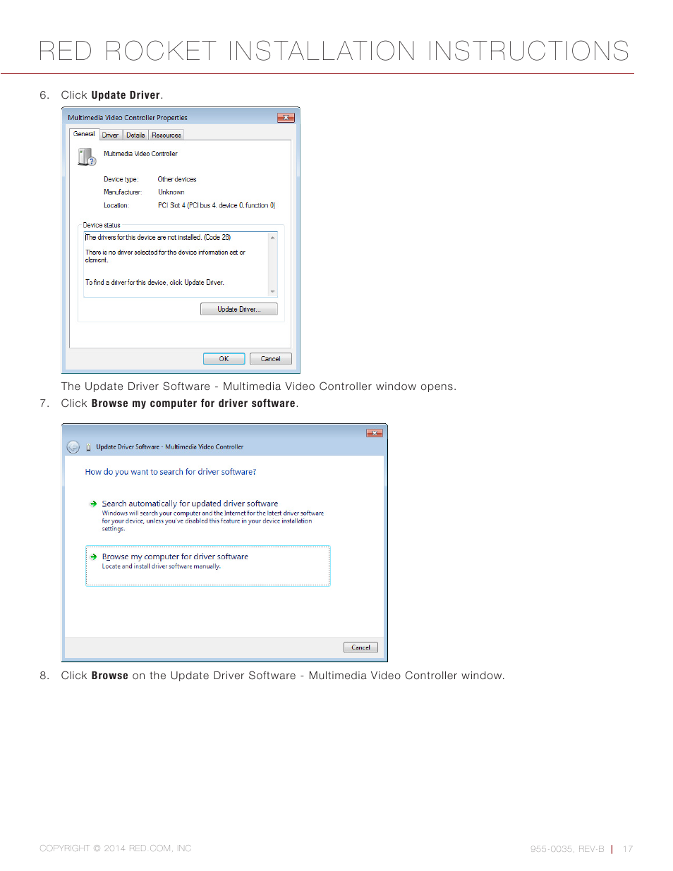 Red rocket installation instructions | RED ROCKET User Manual | Page 17 / 31