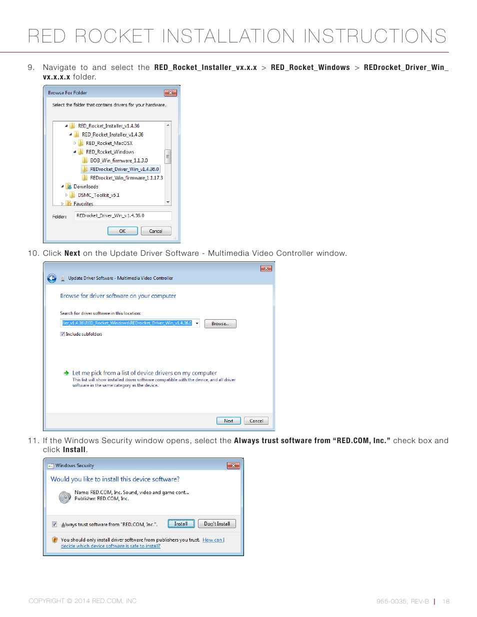 Red rocket installation instructions | RED ROCKET User Manual | Page 18 / 31