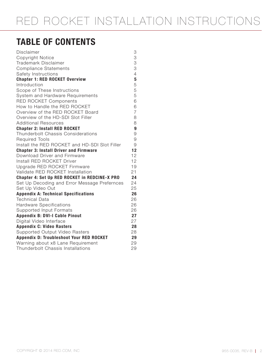RED ROCKET User Manual | Page 2 / 31
