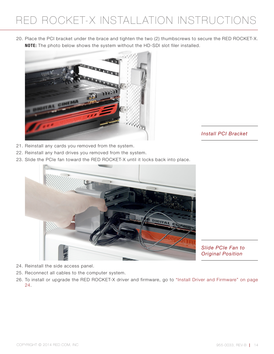 Red rocket-x installation instructions | RED ROCKET-X User Manual | Page 14 / 45