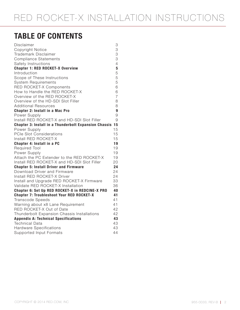 RED ROCKET-X User Manual | Page 2 / 45