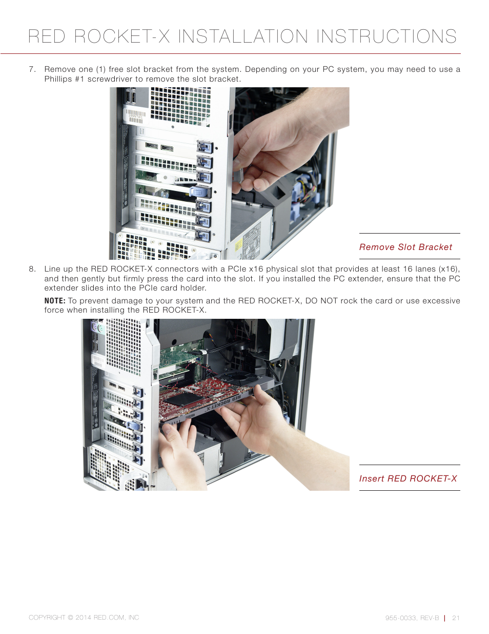 Red rocket-x installation instructions | RED ROCKET-X User Manual | Page 21 / 45