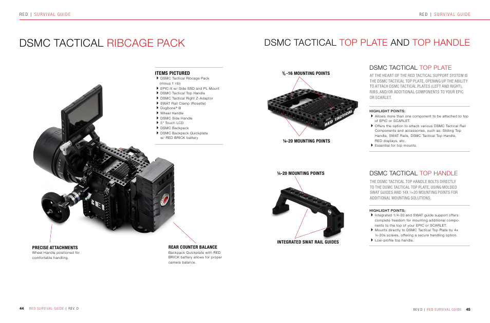 Dsmc tactical top plate and top handle, Dsmc tactical ribcage pack, Dsmc tactical top handle dsmc tactical top plate | RED SURVIVAL GUIDE User Manual | Page 23 / 37
