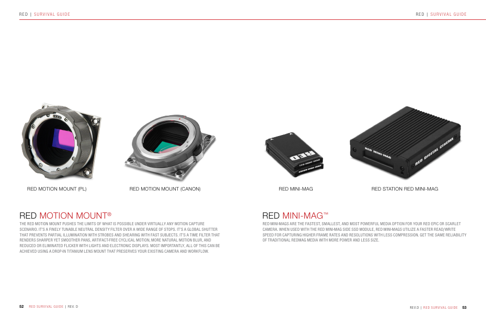 Red motion mount, Red mini-mag | RED SURVIVAL GUIDE User Manual | Page 27 / 37