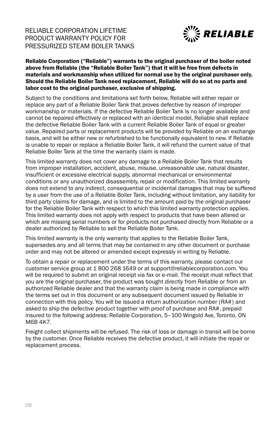 Reliable i300 User Manual | Page 12 / 34