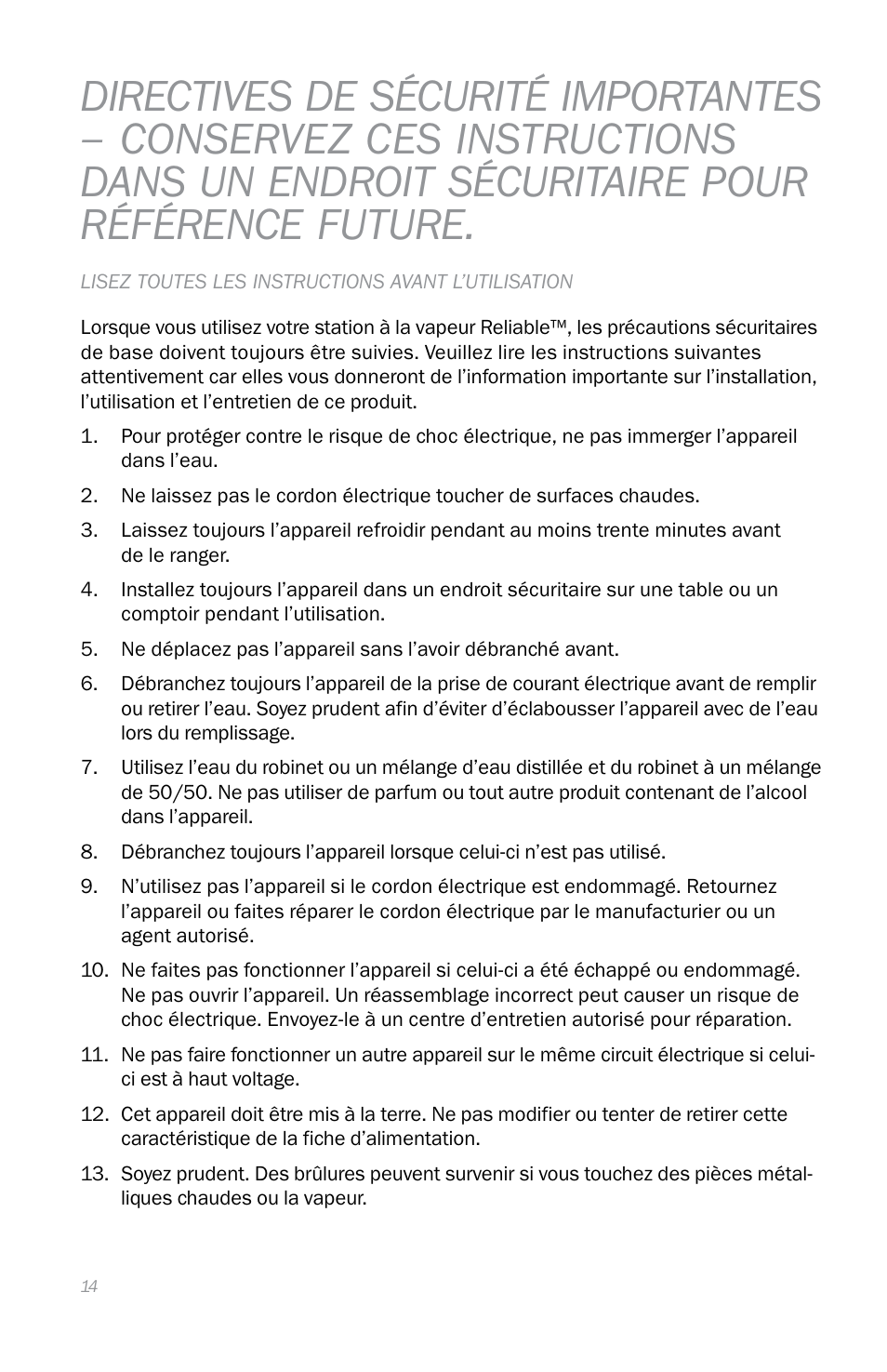 Reliable i400 User Manual | Page 18 / 40