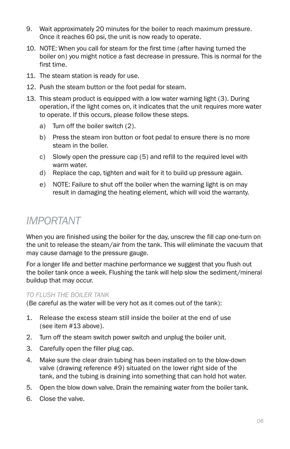 Important | Reliable i600 User Manual | Page 9 / 60