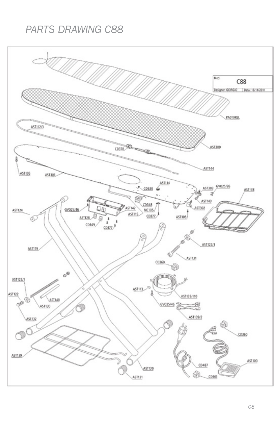 Parts drawing c88 | Reliable C88 User Manual | Page 11 / 32