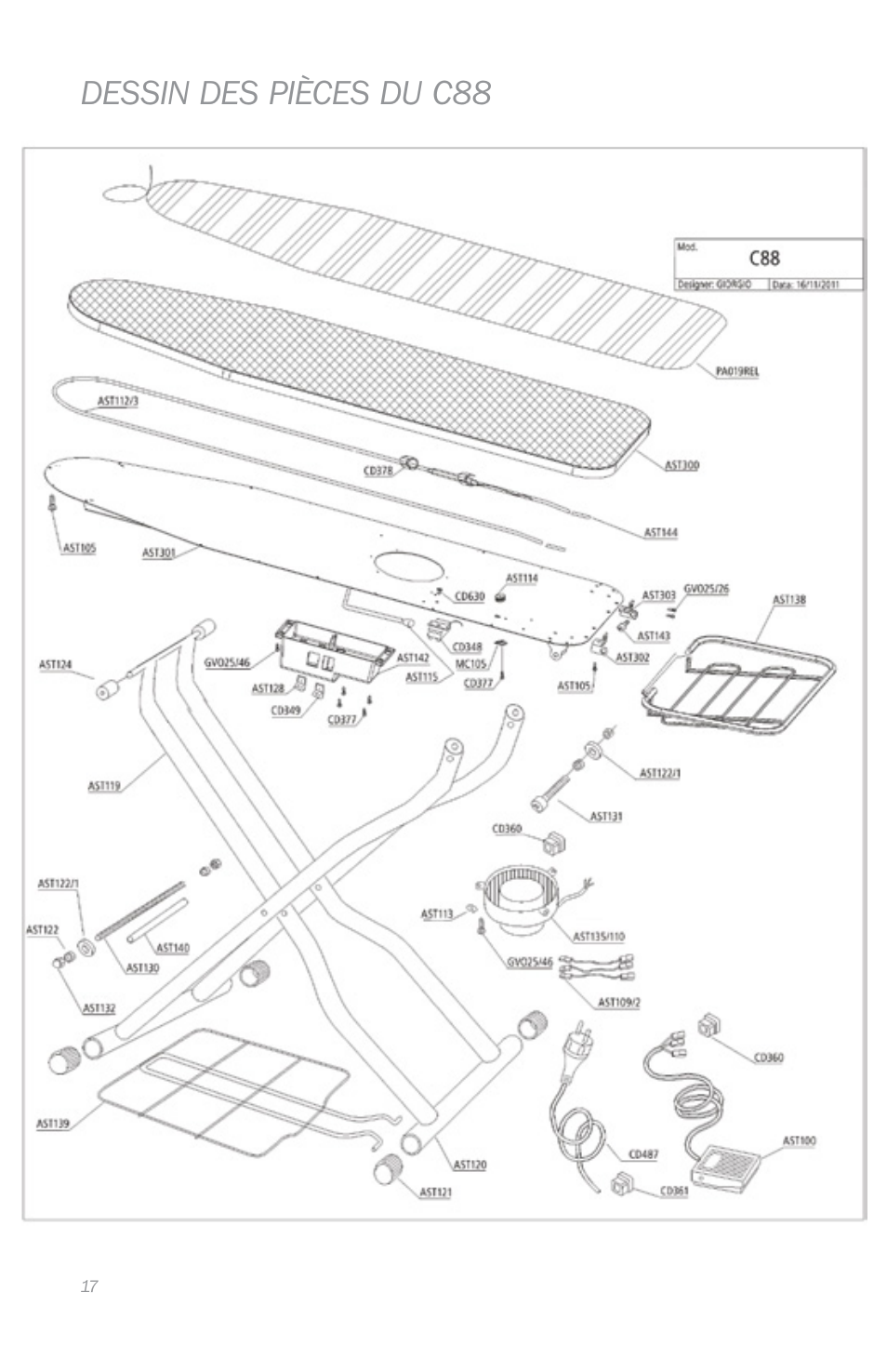 Dessin des pièces du c88 | Reliable C88 User Manual | Page 20 / 32