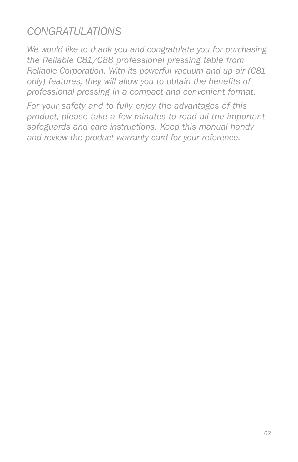 Reliable C88 User Manual | Page 5 / 32