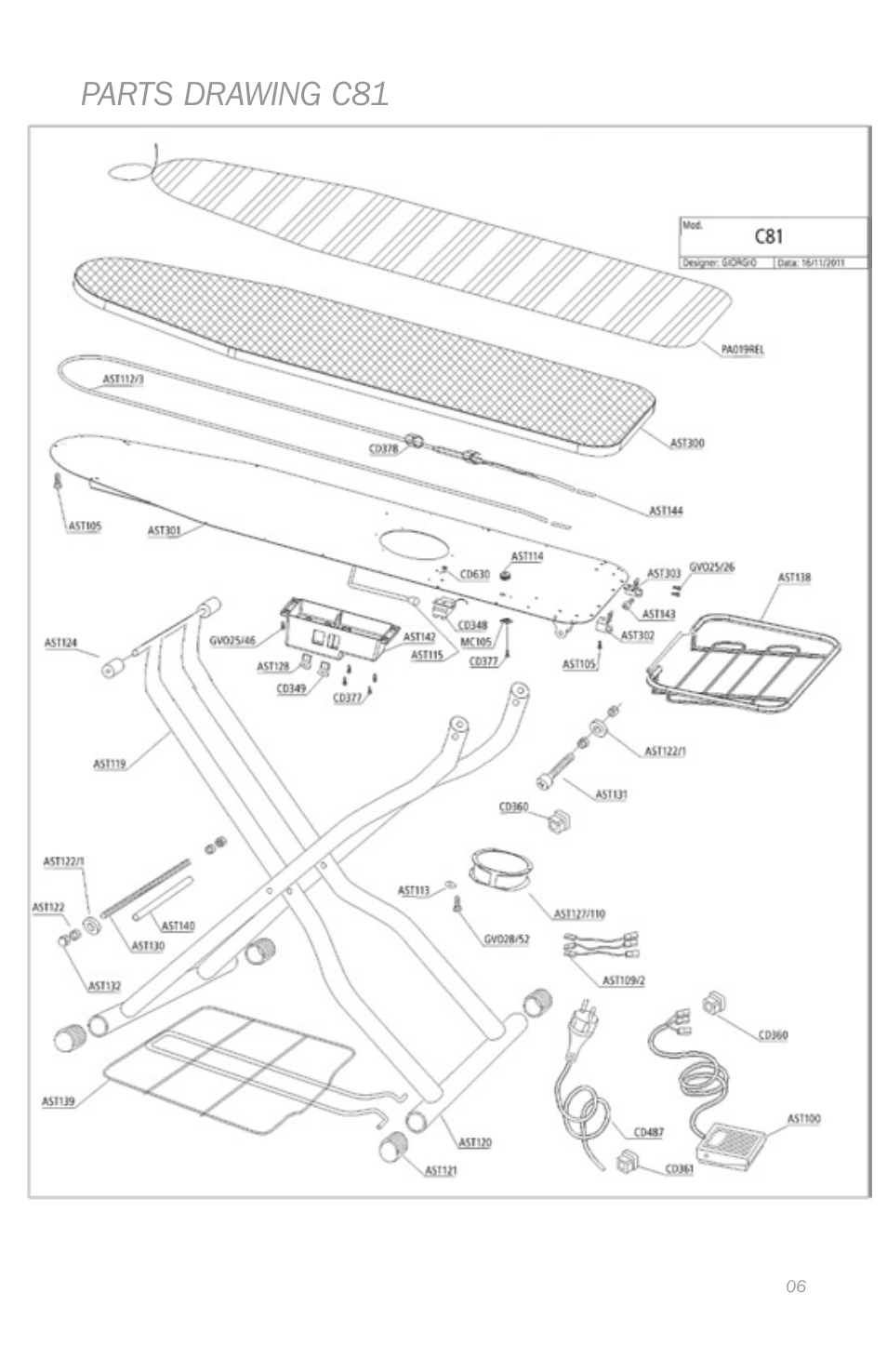 Parts drawing c81 | Reliable C88 User Manual | Page 9 / 32