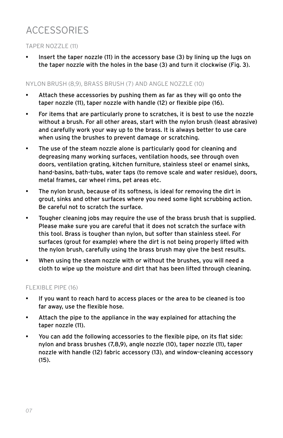 Accessories | Reliable 100CH User Manual | Page 12 / 44
