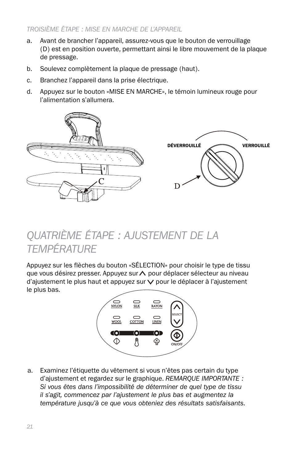 Quatrième étape : ajustement de la température | Reliable S330 User Manual | Page 24 / 48