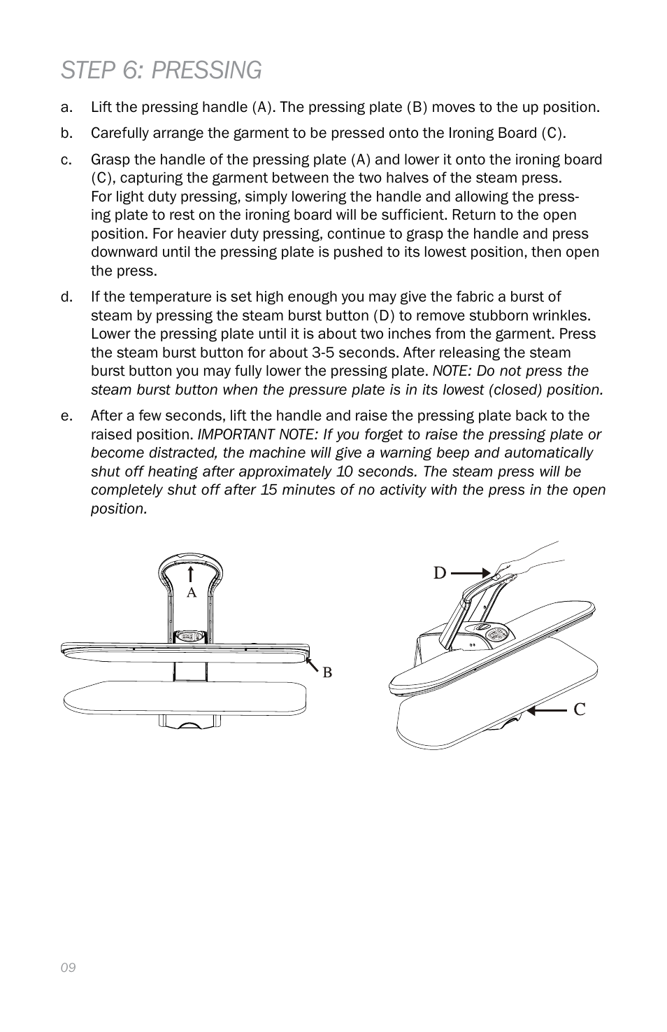 Step 6: pressing | Reliable S550 User Manual | Page 12 / 52