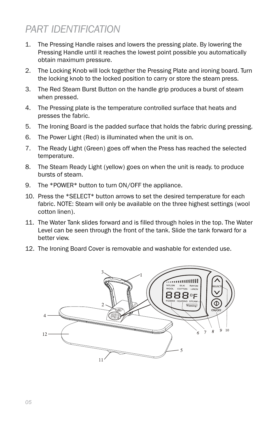 Part identification | Reliable S550 User Manual | Page 8 / 52