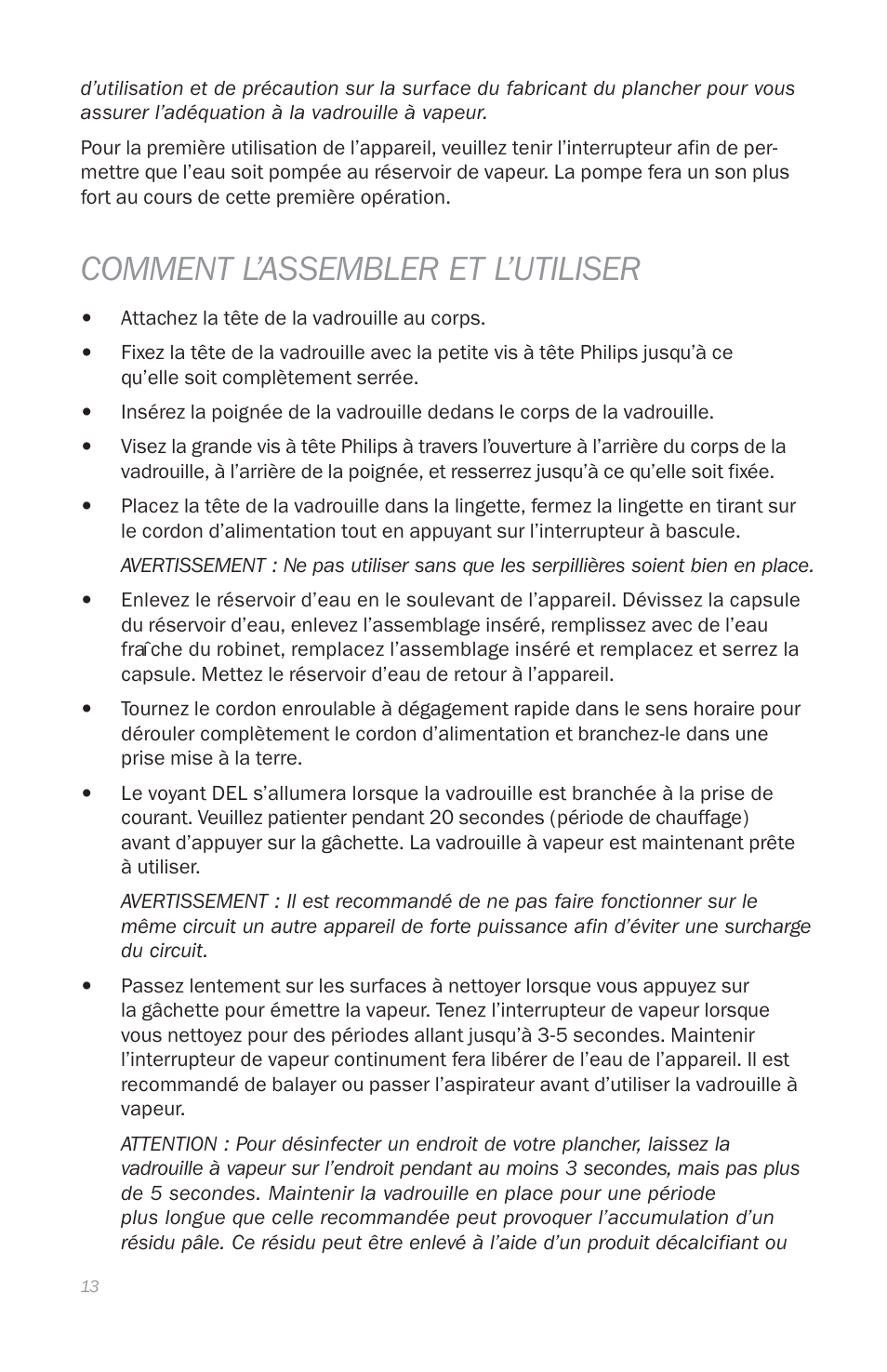 Comment l’assembler et l’utiliser | Reliable T1 User Manual | Page 15 / 27