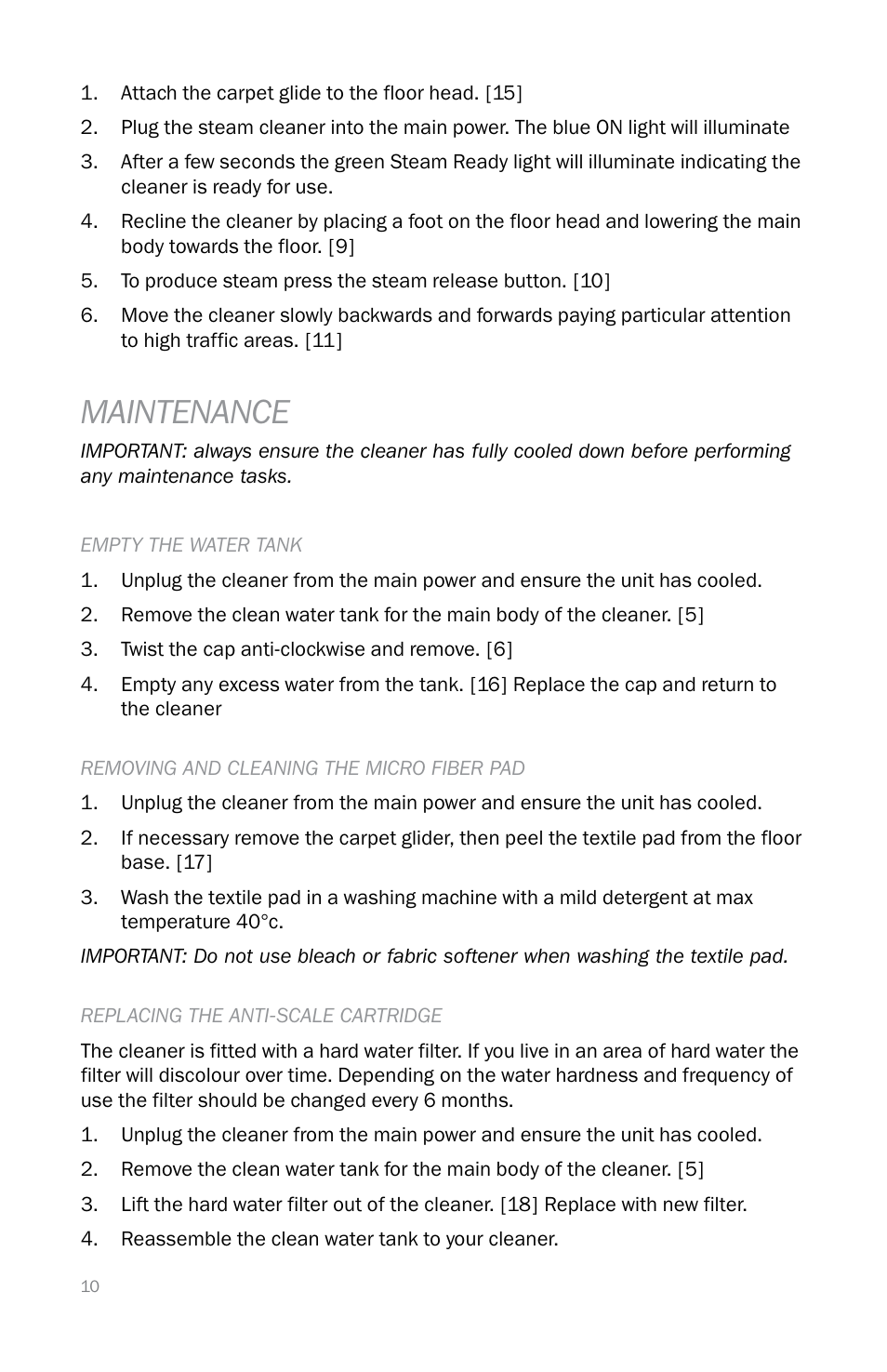 Maintenance | Reliable T3 User Manual | Page 10 / 40