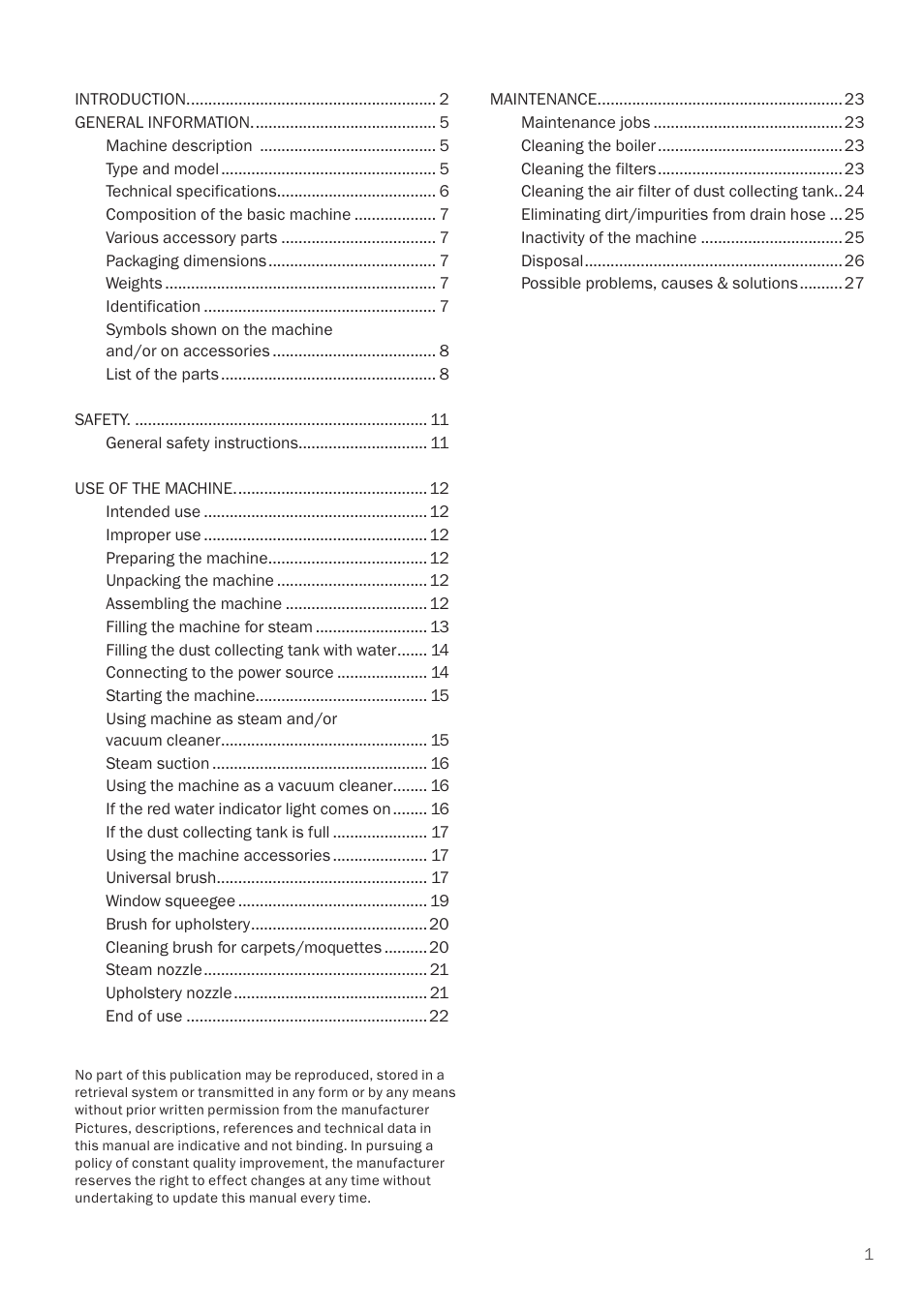 Reliable EV1 User Manual | Page 3 / 30