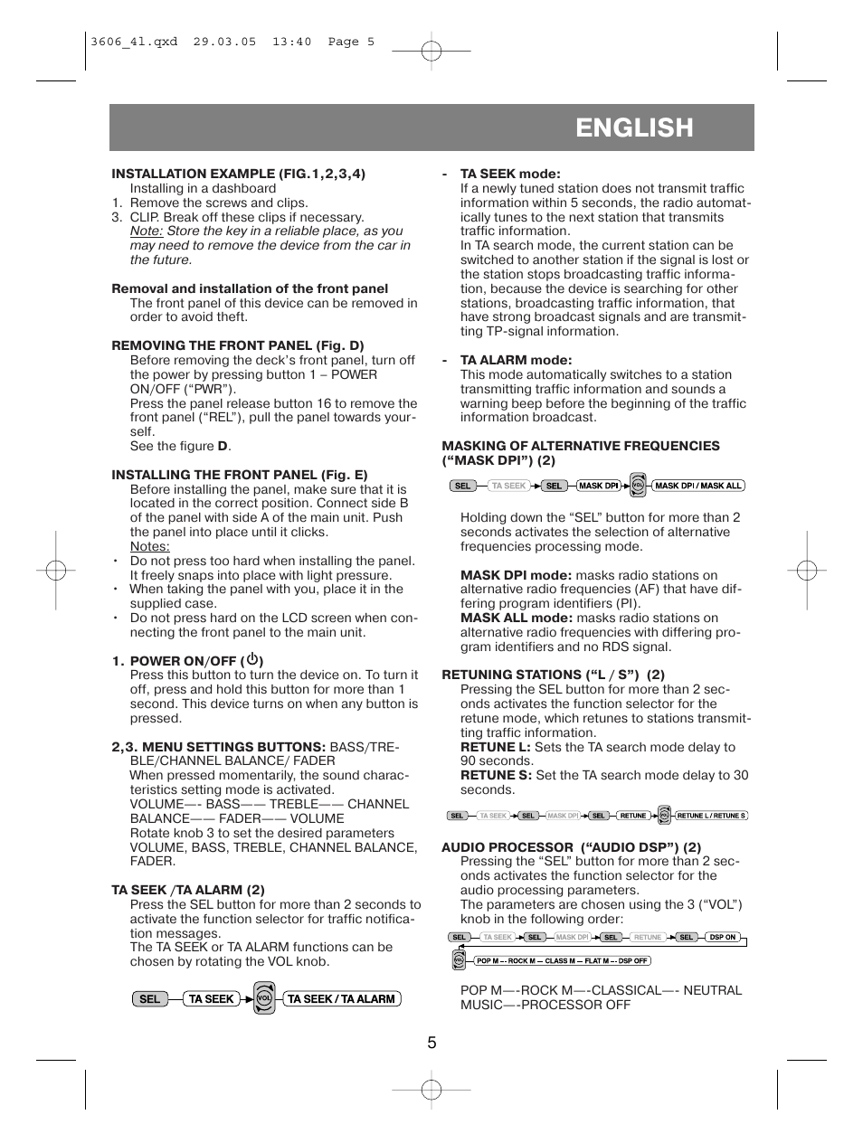 English | Vitek VT-3606 User Manual | Page 5 / 28
