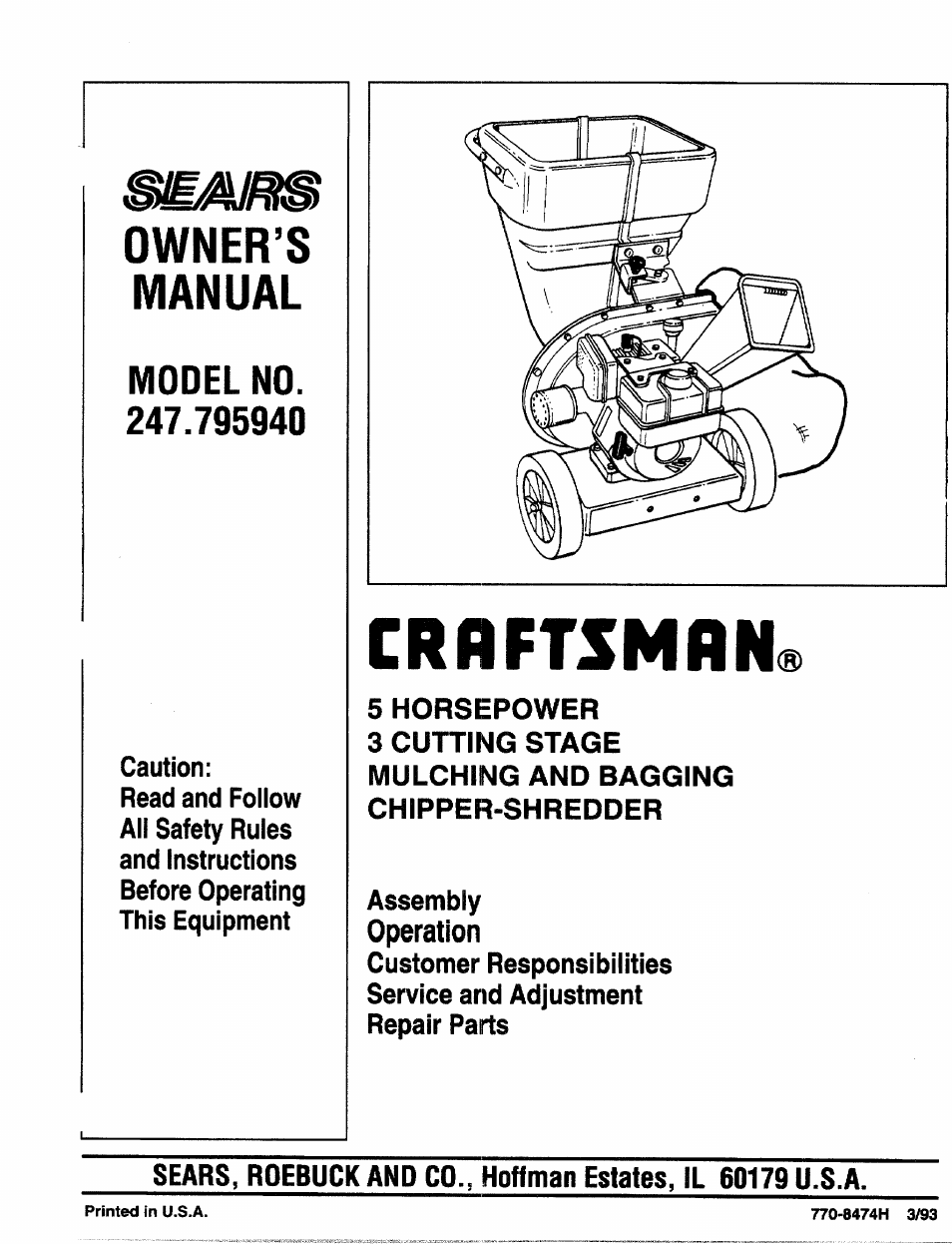 Craftsman 247.795940 User Manual | 36 pages