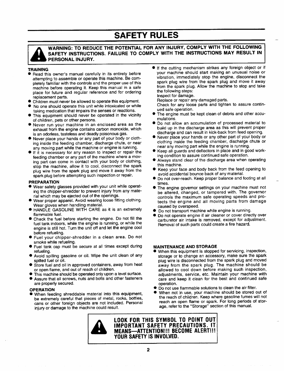 Safety rules | Craftsman 247.795940 User Manual | Page 2 / 36