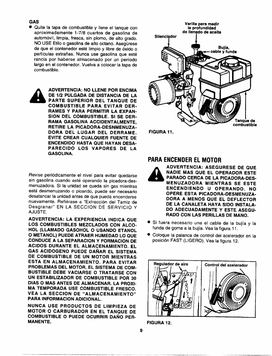 Para encender el motor | Craftsman 247.795940 User Manual | Page 29 / 36