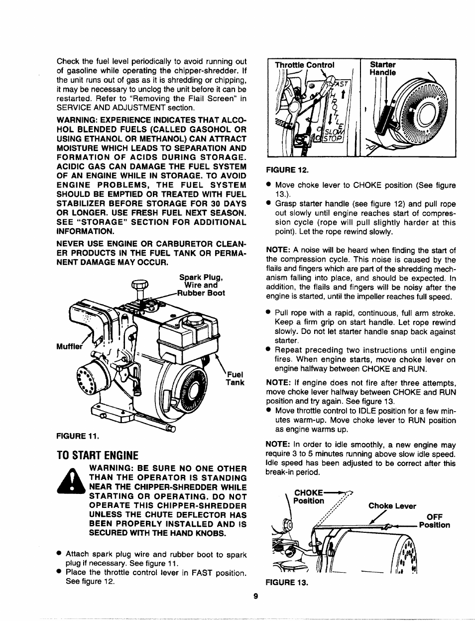 To start engine | Craftsman 247.795940 User Manual | Page 9 / 36