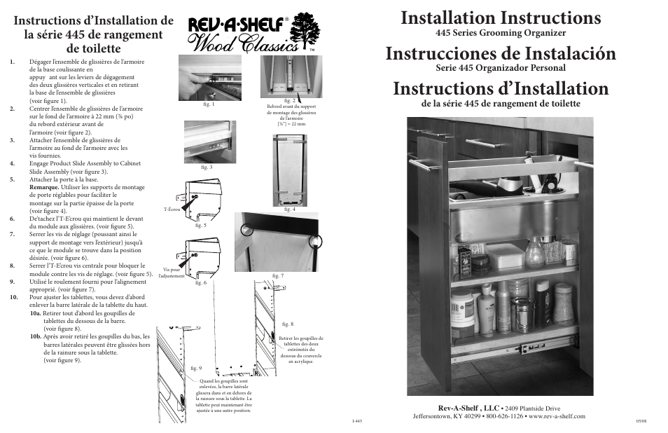 Rev-A-Shelf 445-VCG20-8 User Manual | 2 pages