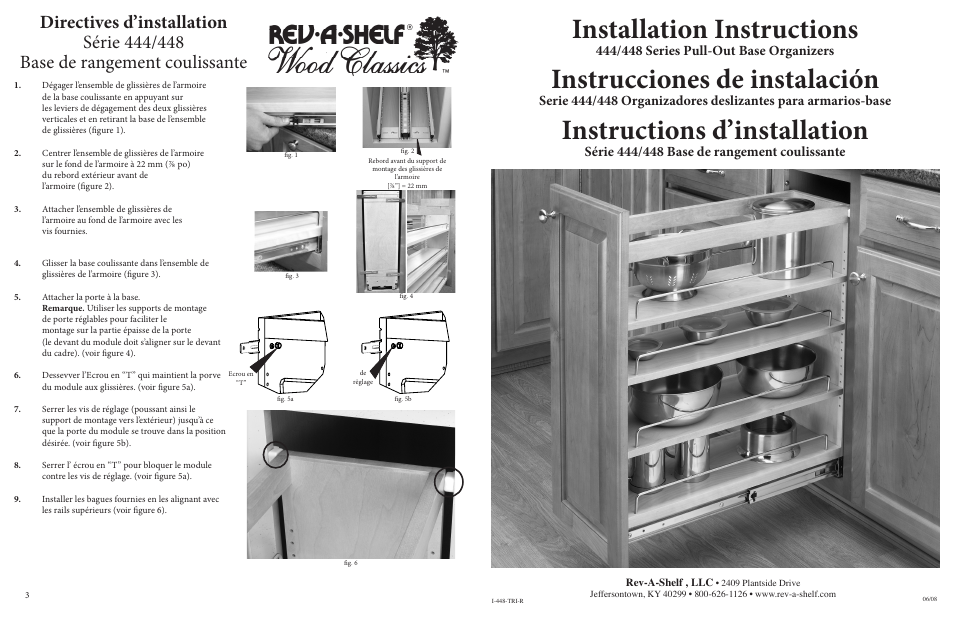 Rev-A-Shelf 444-BC-8SS User Manual | 2 pages