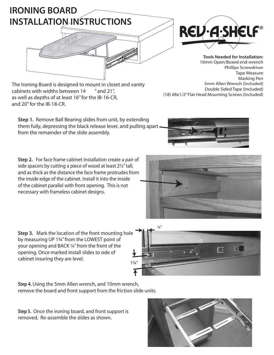 Rev-A-Shelf RAS-CIB COVER-R-52 User Manual | 2 pages