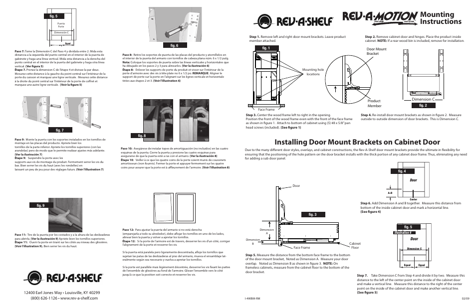 Rev-A-Shelf 4WH-RM-15DM-1 User Manual | 2 pages